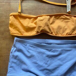DKNY canteloupe orange bandeau bikini swimsuit top size 12